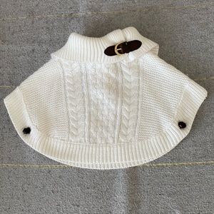 Janie and Jack White Sweater Poncho